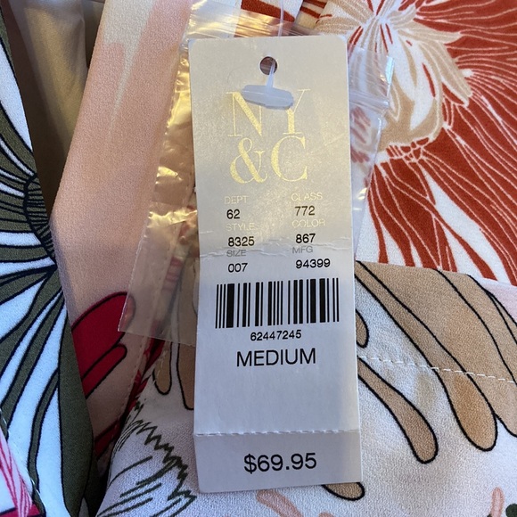 New York & Company Floral 3/4 Sleeves Dress Size Medium - Picture 11 of 13